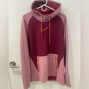 Nike maroon/grey pink therm-fit hoodie.